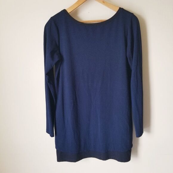 𝅺miik Long Sleeve Navy Black Sweater-Dress Size Small - Picture 7 of 7